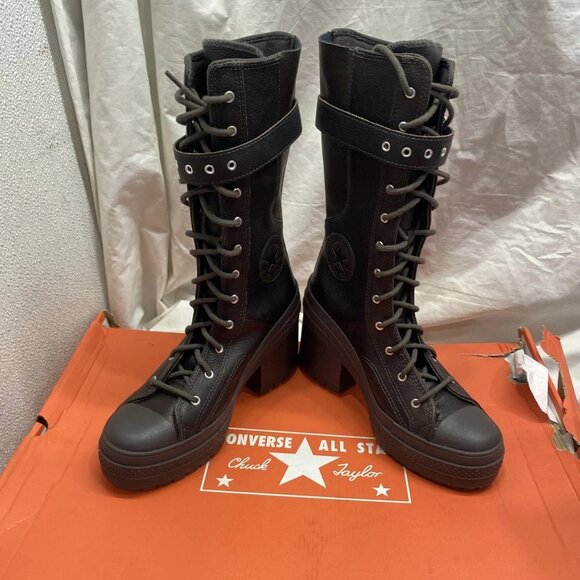 Converse Chuck 70 De Luxe Heel Leather Boot US W7 Black - Picture 2 of 11